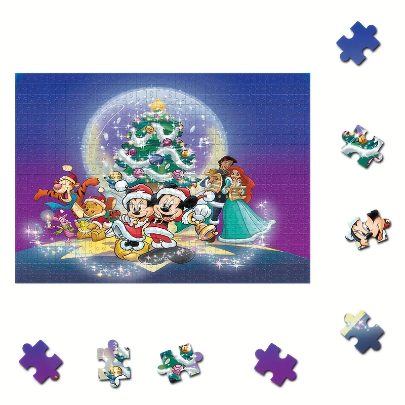 1000 piezas Mickey y Minnie Mouse, Pato Donald, Goofy, Plutón, Rompecabezas oficial de fiesta de cumpleaños y Navidad de Cenicienta - Plantillas grandes