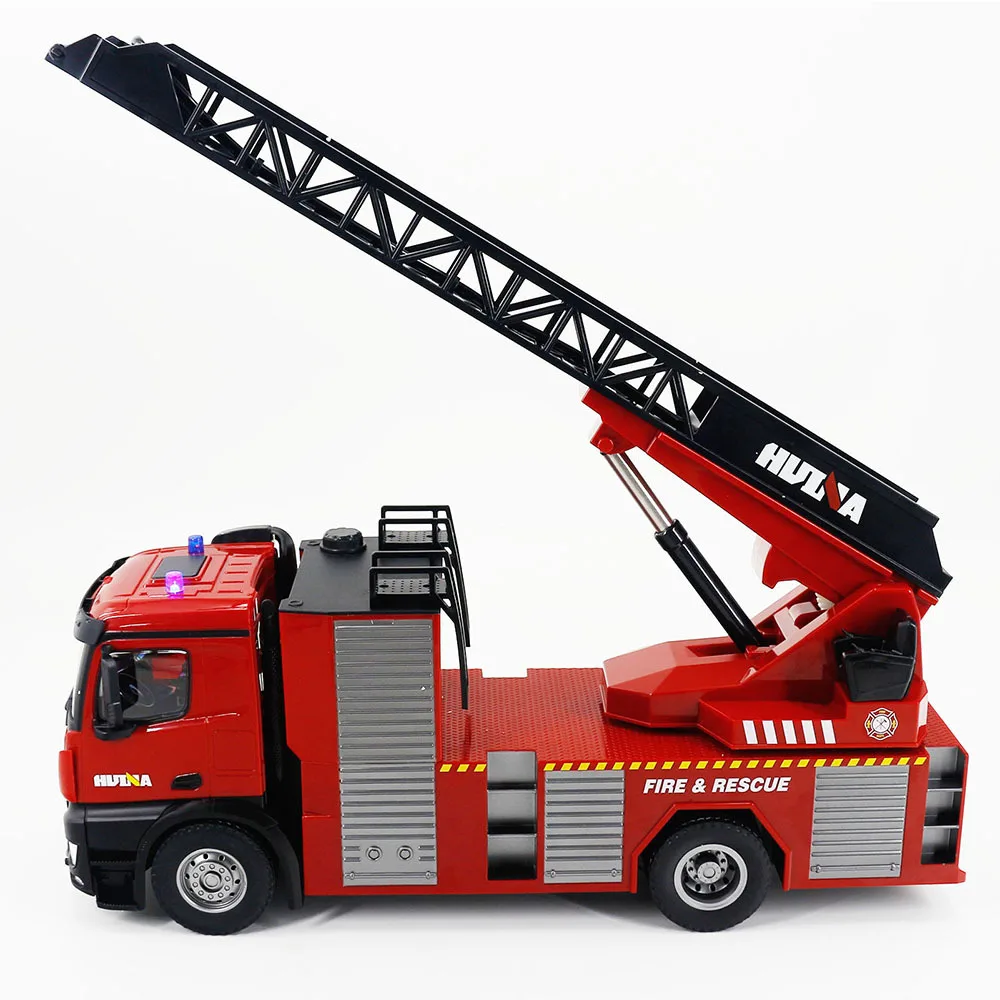 Huina-Grande Simulação Caminhão De Bombeiros, Controle Remoto, Veículo De Engenharia, Pode Pulverizar Brinquedos De Água, Escala Completa, 1:14 RC