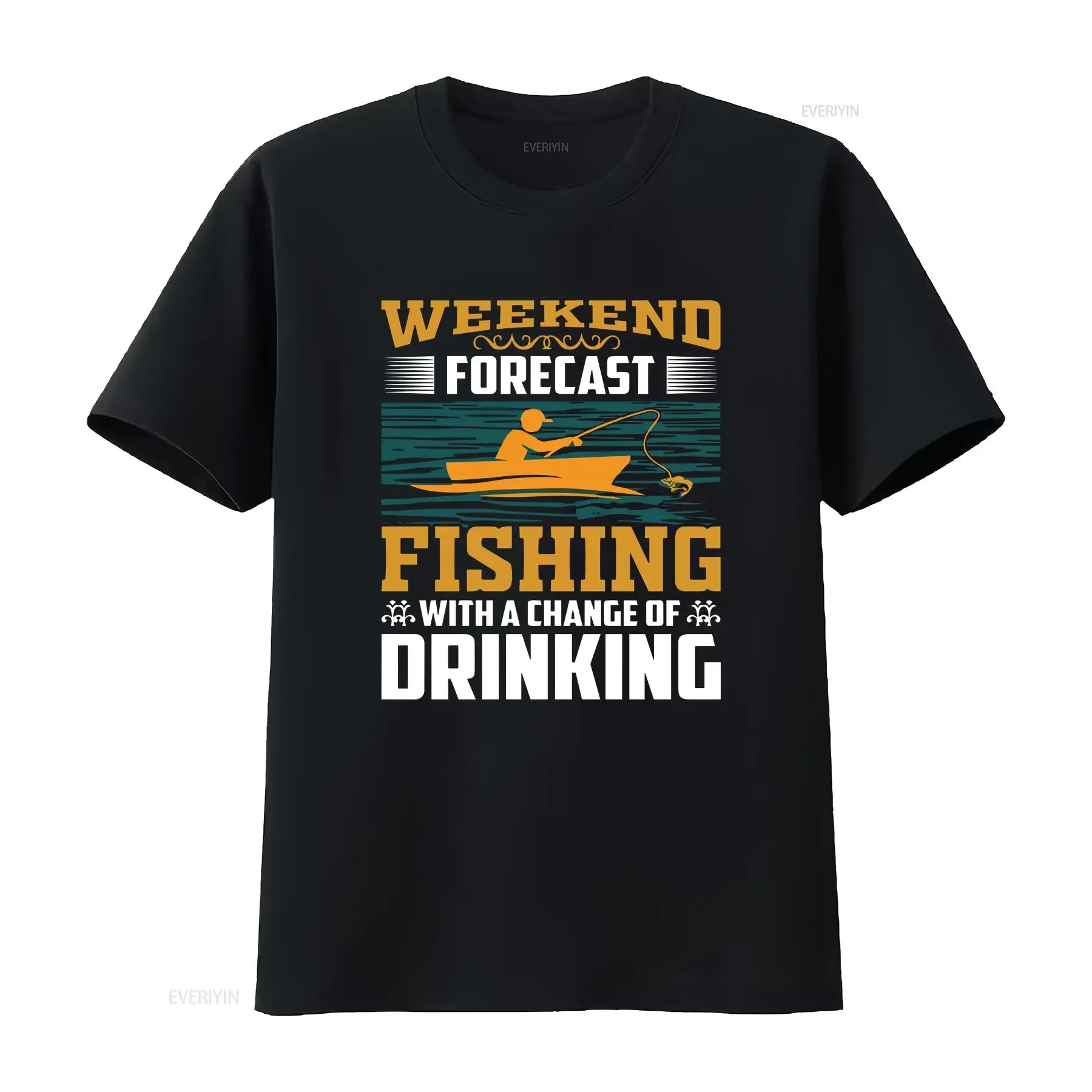 Weekend Forecast Fishing With a Change of Drinking T Shirt vintage Washed Versatile Comfortable Top For Everyday Wear