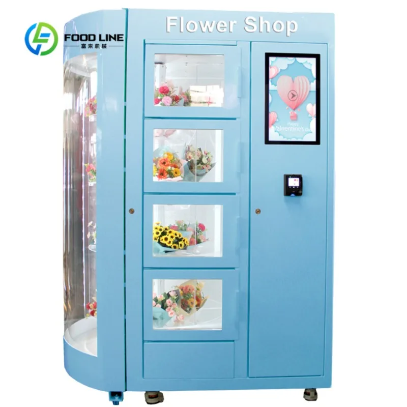 Máquina Expendedora de Flores Inteligente Personalizada con Pantalla LCD, Rosas Frescas con Control de Temperatura