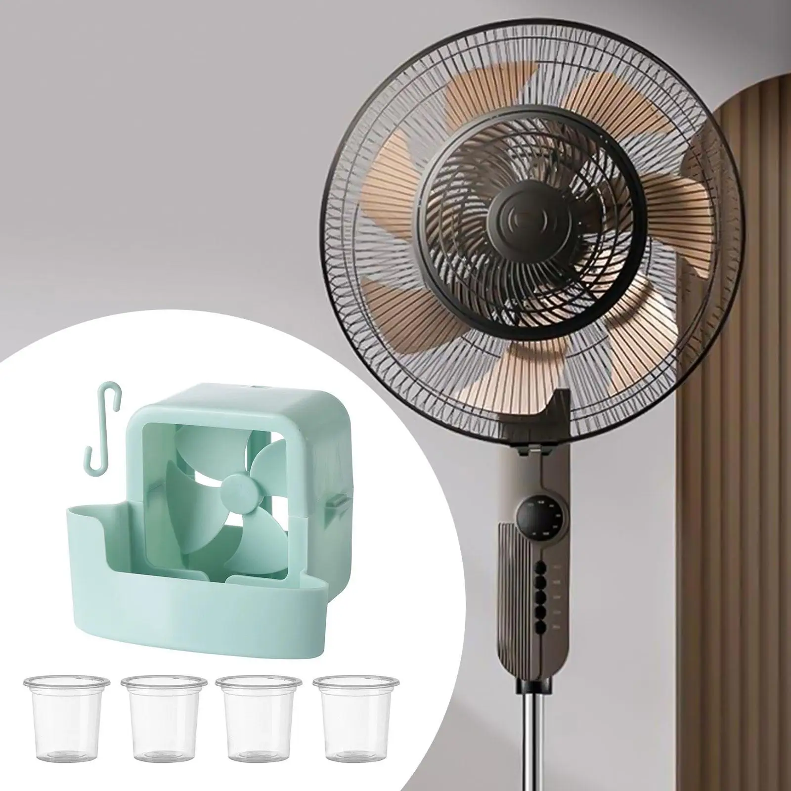 Portable Hanging Ice Cube Fan Compact Desktop Cooling Breeze Low Noise for Home Office Bedroom Refrigeration Mini Unit