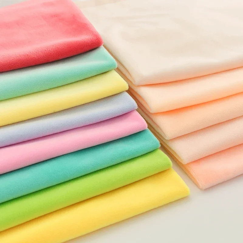 Tela de felpa corta de 1mm para coser muñeca de algodón, tela de Color piel, pelo de muñeca, Material ecológico de poliéster, tela DIY TJ9871