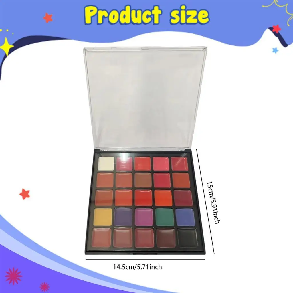 25 Colors Lip Palette Multicolor Moisturizing Cosmetics Cosmetics Matte Lipstick for Dances Dates Fesstival Weddings Parties