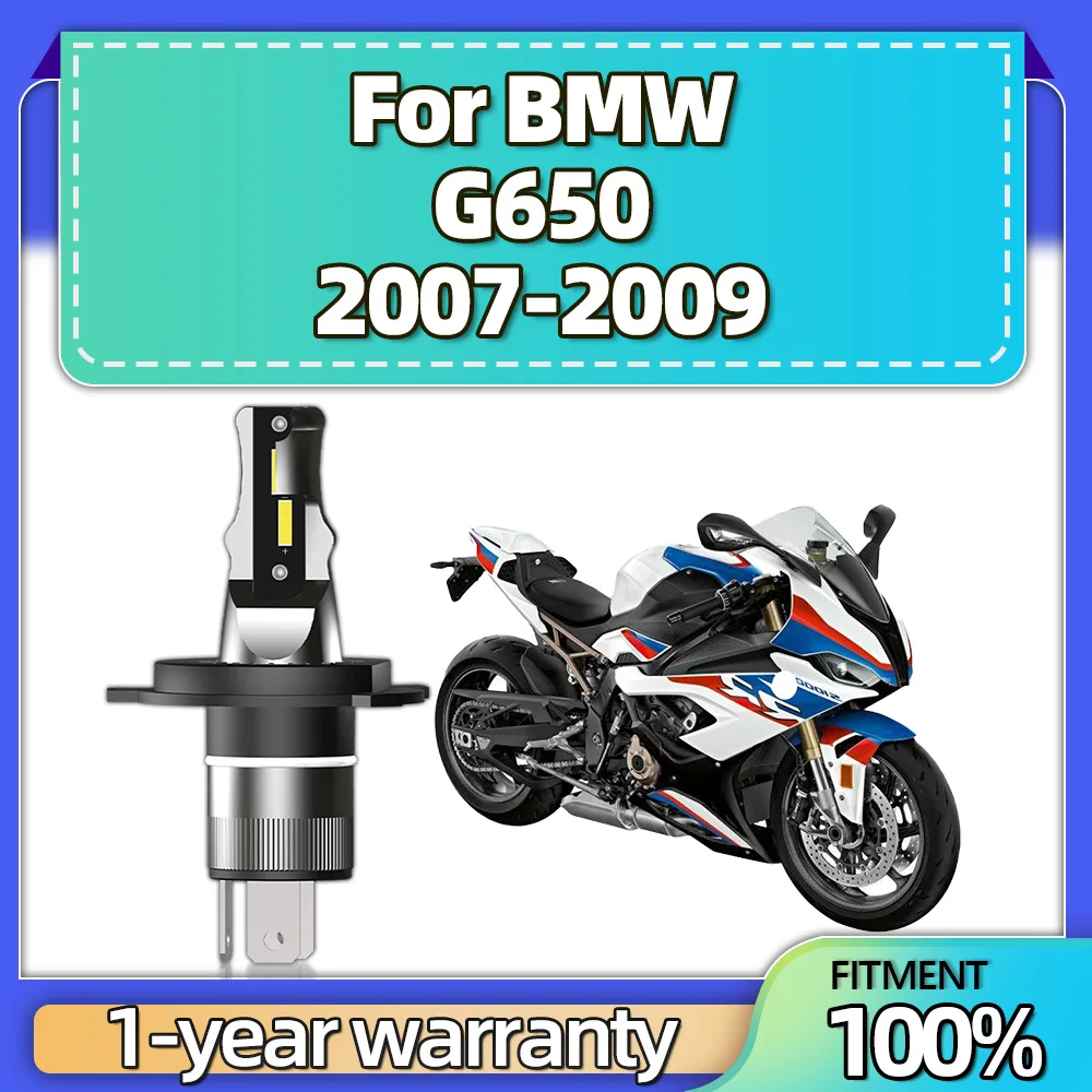 For BMW G650 2007 2008 2009 15000LM H4 LED Bulbs Canbus No Error High Low Beam Motorcycle Headlight CSP 3570 6000K Cold White