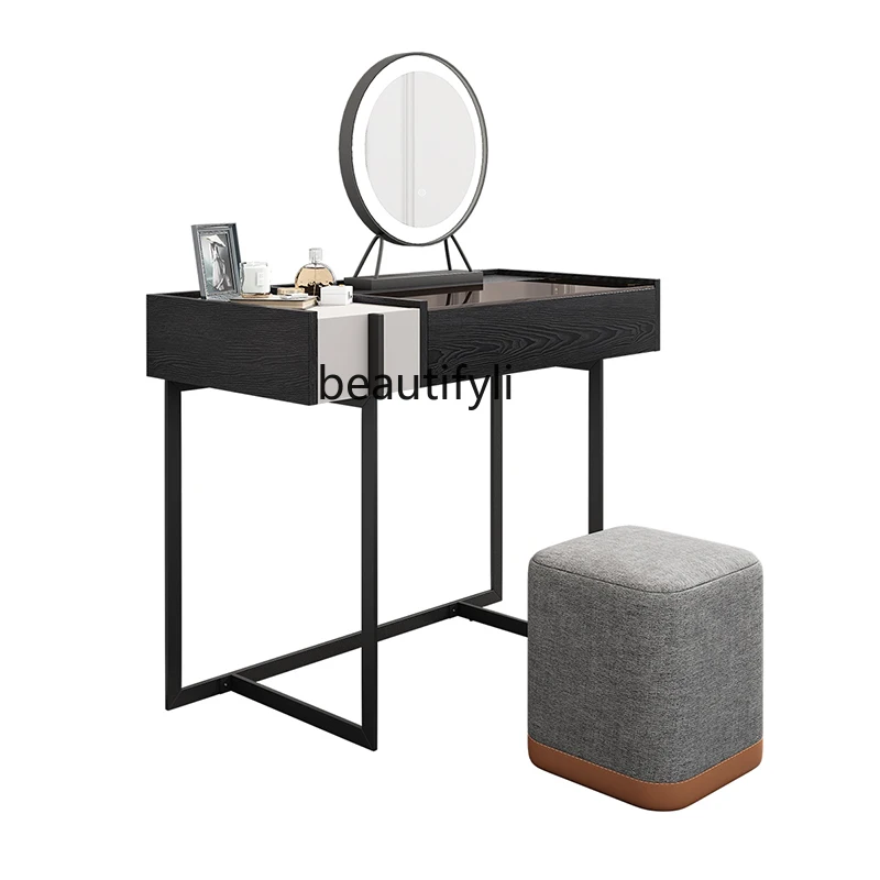 

LBX Makeup Table Dressing Table Bedroom with Luminous Makeup Mirror Bay Window