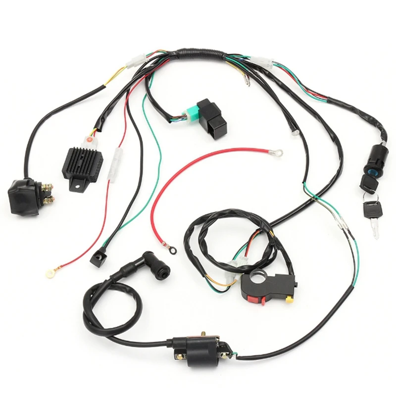 Electrics Stator Coil CDI Wiring Harness Solenoid Relay for 4Stroke ATV 50Cc-125Cc Pit Quad Dirt Bike Go Kart