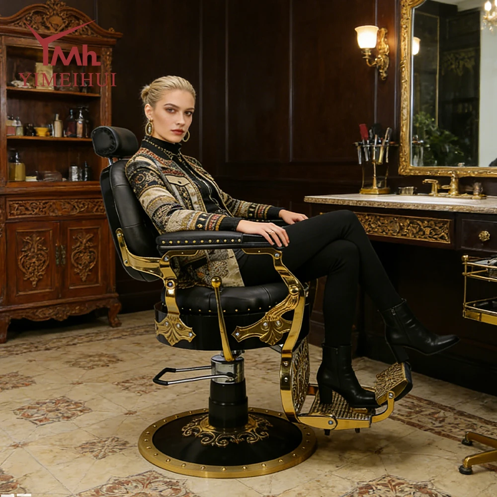 Vintage Retro Barber Chairs Modern Luxury Furniture Hair Styling Salon Equipment Barber Shop Styling Chair Professional