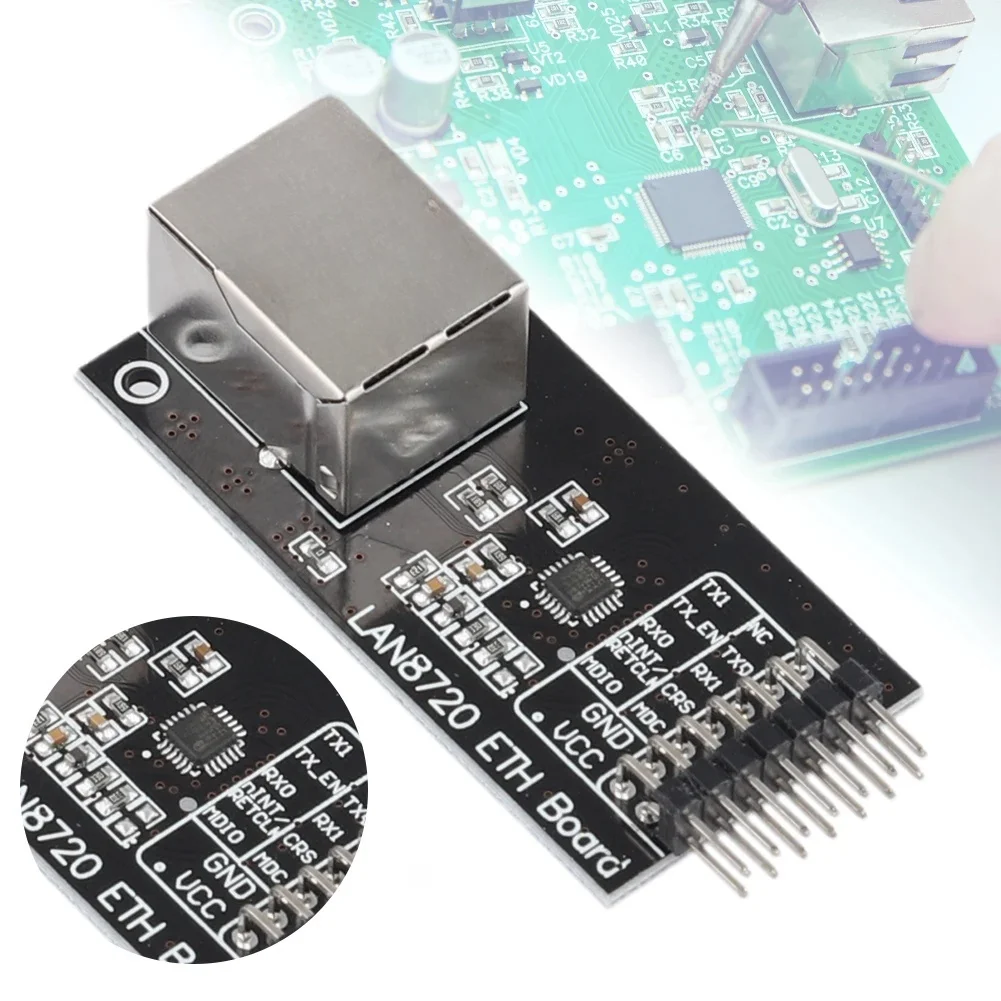 LAN8720 10/100 Base-TX PHY Transceiver Board with RMII Support for MCU Integration and Network Interface Design
