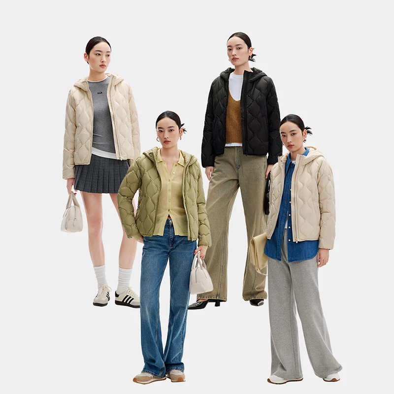 Chericom Women's Casual Light Hooded Down Jacket Slim Fit Quilted Puffer Coat Winter Warm Short Coat Y309008Y