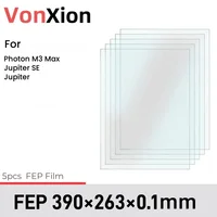 Vonxion 5 Piezas Película de Desmoldeo FEP 390x263x0.15mm Para Accesorios de Impresora 3D ANYCUBIC Photon M3 Max Jupiter SE LCD SLA DLP Resina UV