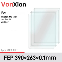 Vonxion 5Pcs FEP Release Film 390x263x0.1mm For ANYCUBIC Photon M3 Max Jupiter SE LCD SLA DLP UV Resin 3D Printer Accessories