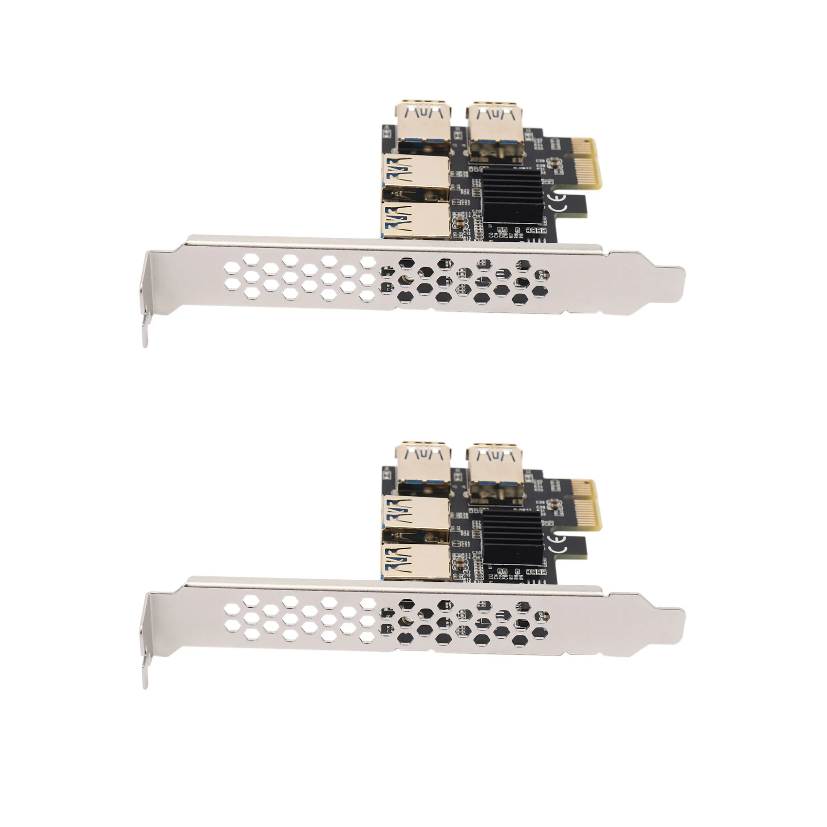 T64C! 2X New 4 Ports PCIe Riser Adapter Board PCI-E 1x to 4 USB 3.0 PCI-E Rabbet GPU Riser Extender Ethereum ETH