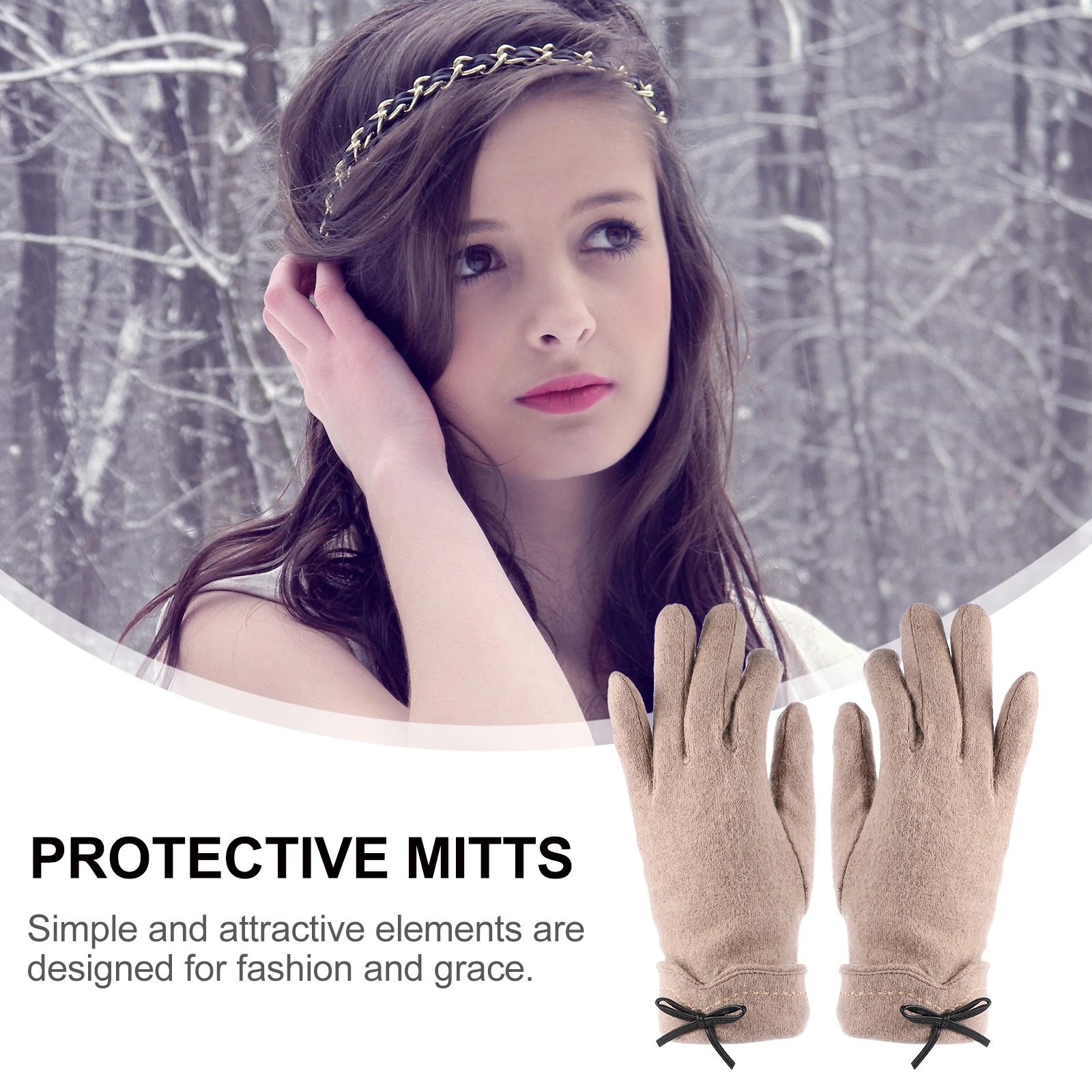 

Full finger Cycling Gloves Winter Cashmere Anti slip Touch Screen Thermal Insulation Long Wrist Double Thickened Lining Skin