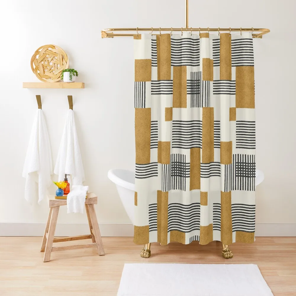 

Stripes and Square Composition - Abstract Shower Curtain Bathroom Deco Bathroom For Shower Curtain