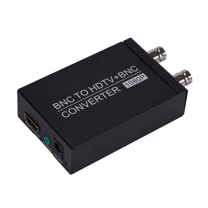 T23C BNC To HDTV+BNC Converter BNC HDTV+BNC Converte High Definition Coaxial Camera Signal Converter With Loop-Through 1080P Aud