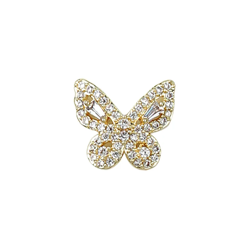 3PCS Luxury Glitter Zircon Butterfly Bow Pearl Pendant Alloy Nail Art Rhinestones Decorations Manicure Top Exquisite Ornaments