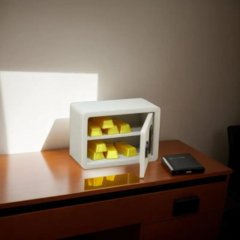 

Home Scenery Decor Password Safe Miniature Model Gold Bar in 1/12 Scale