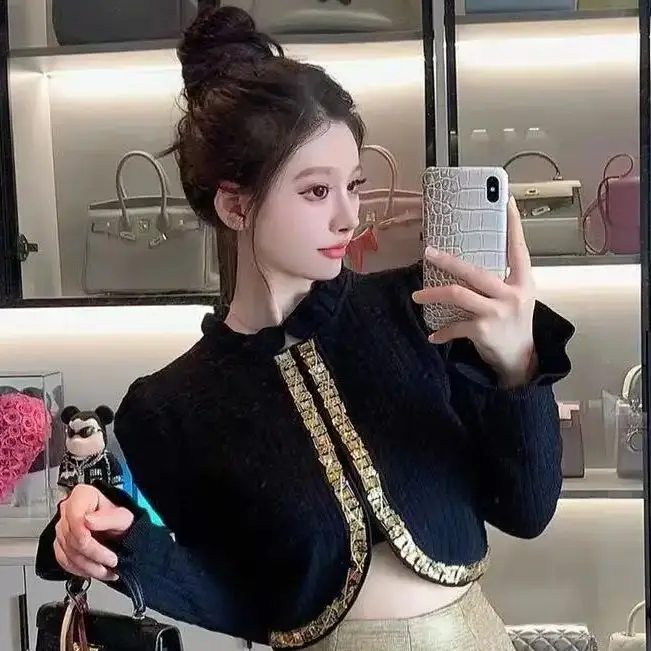 Two-Piece Set High-End Short Jacket Gold Sequin Shorts 2024 Spring Autumn New Style Small Fragrance Style Outfit Set