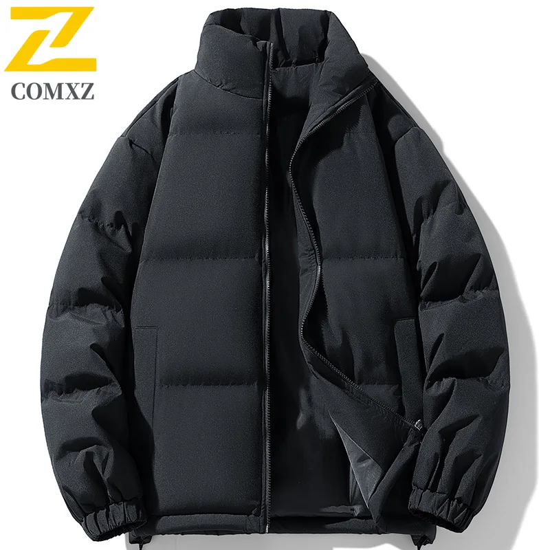 Men Cotton Jacket 2025 Winter Fashion Warm Puffer Windproof Outerwear Casual Streetwear Style Cold Weather Daily Outfits Coat