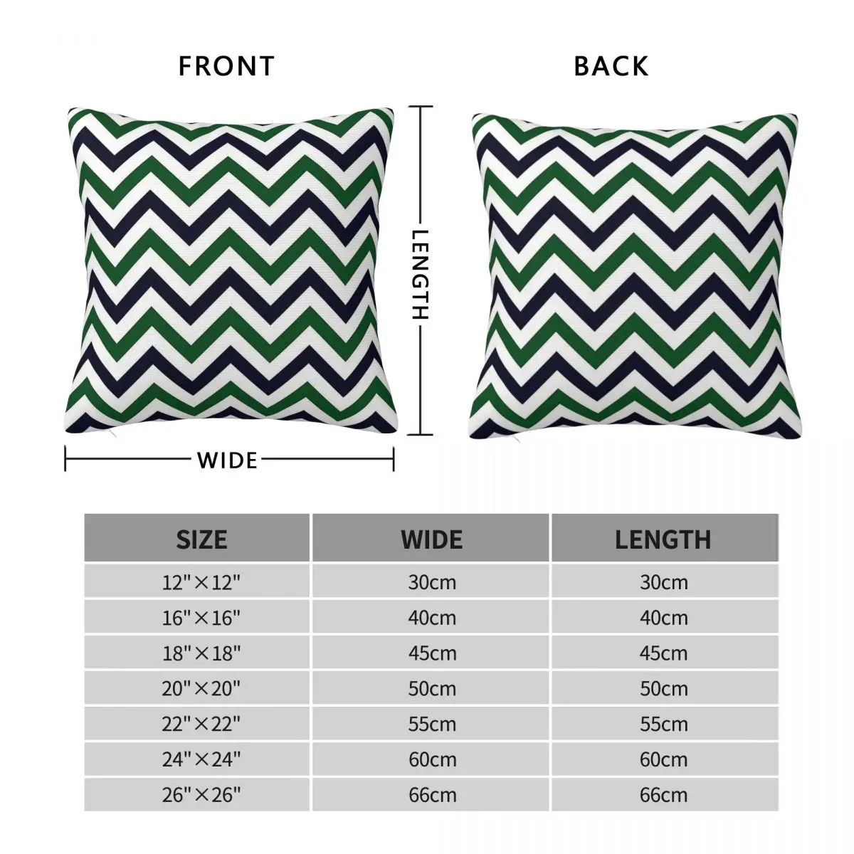 Chevron Navy Blue Green Square Pillowcase Polyester Linen Velvet Printed Zip Decor Pillow Case Bed Cushion Cover