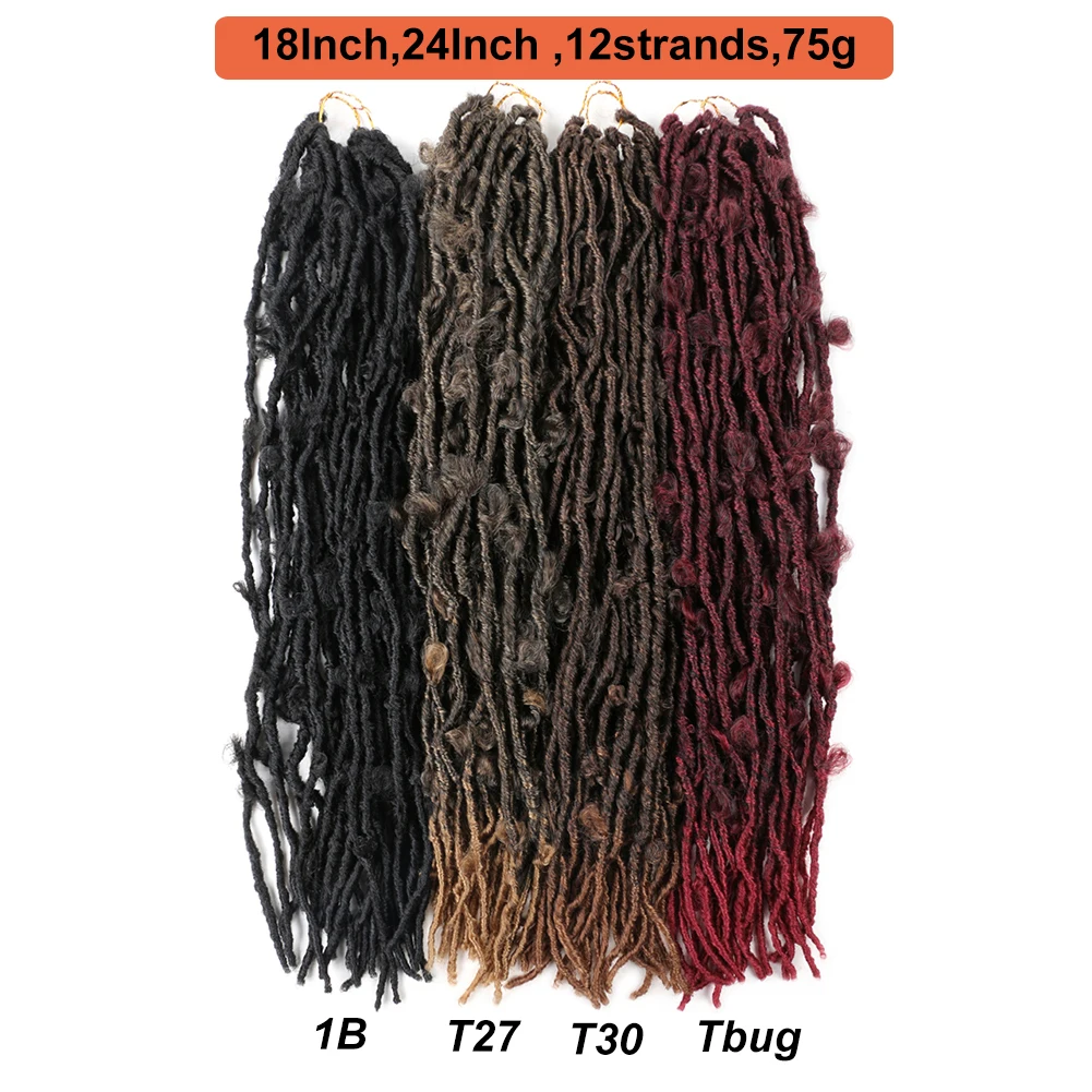 Pré-Looped Locs borboleta sintética, Crochet cabelo, Crochet tranças, pré-torção trança, 14 ", 18", 24 ", 36"