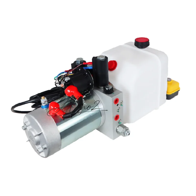 12V 1.6Kw flying wing car DC two-way double-acting hydraulic power unit assembly with 4-button switch
