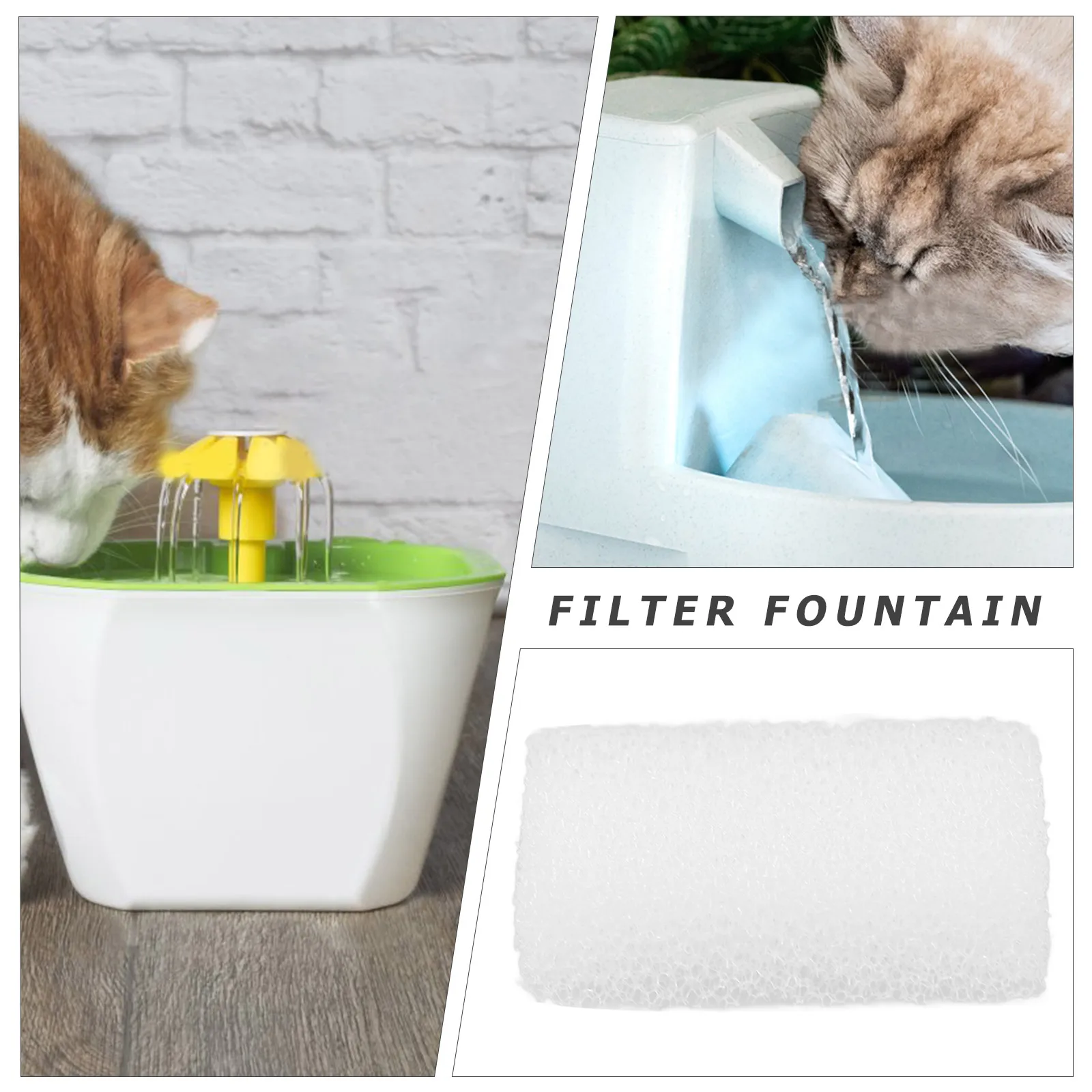 

10Pcs Cat Water Fountain Filter Sponge Replacement Easy Install Longtime Filtration Pet Supplies Replacement Filter