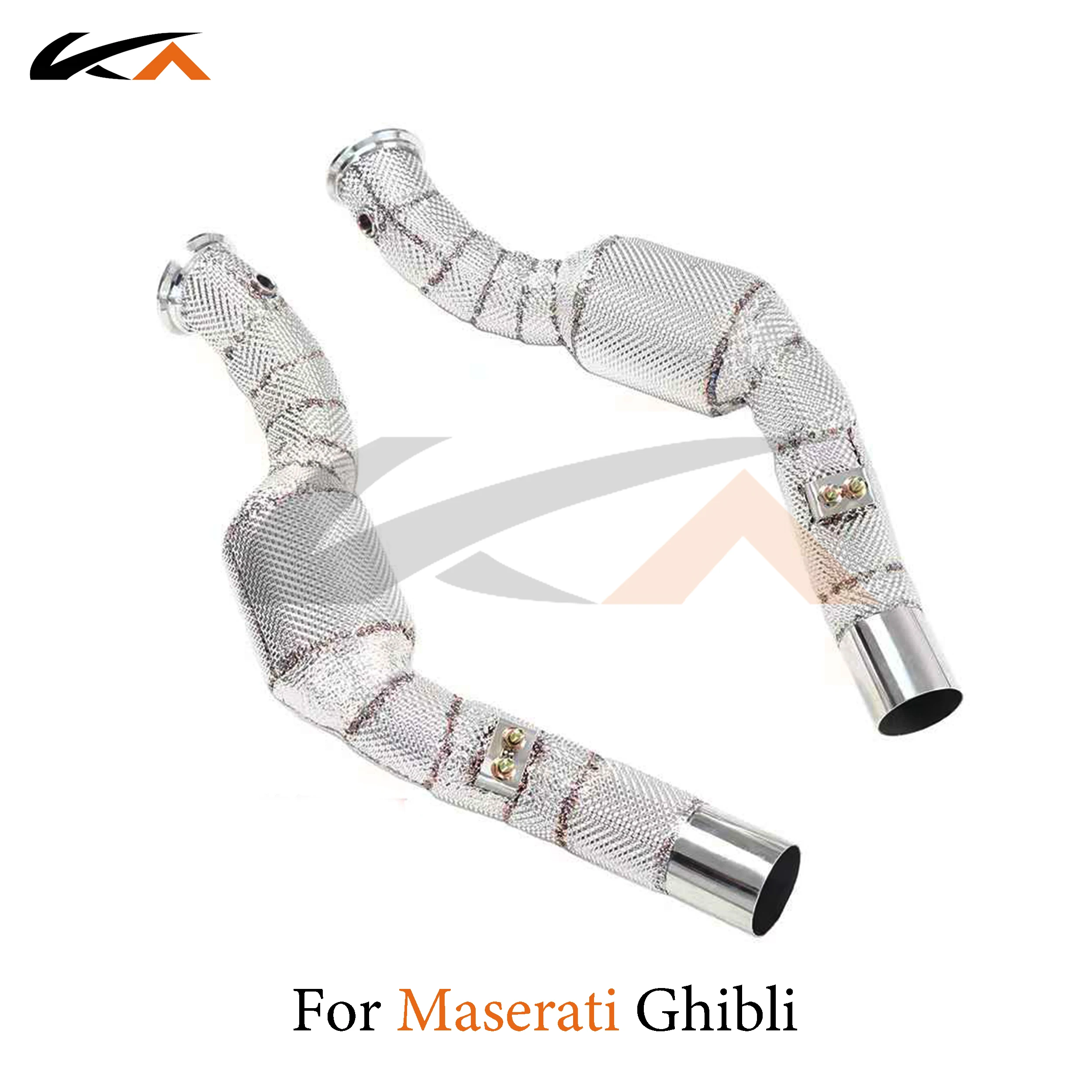 

KA Tuning exhaust system header stainless downpipe for Maserati Ghibli 3.0T axle pipe catalysis heat shield