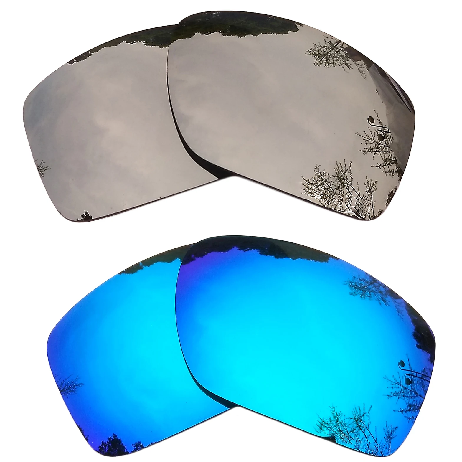 Ice Blue & Silver Mirrored Polarized Replacement Lenses for Gibston Frame 100% UVA & UVB