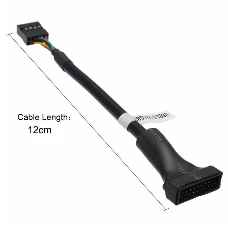 1 szt. Zupełnie nowy, szybki kabel USB 3.0 20-pinowy męski na USB 2.0 9-pinowy kabel przejściowy z żeńskim nagłówkiem płyty głównej