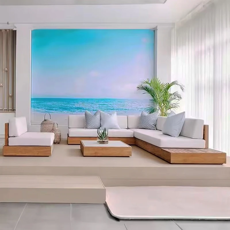 

Outdoor Sofa Set All Weather Outdoor Teak Furniture Patio Garden Sofa Sectional Teak Wooden Garden Sofa