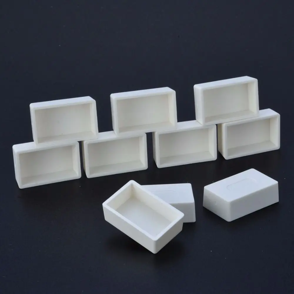 5/20/50pcs Plastic Pigment Box Mini Size Rectangle Empty Half Tiny Pans White Transparent Watercolor Pans