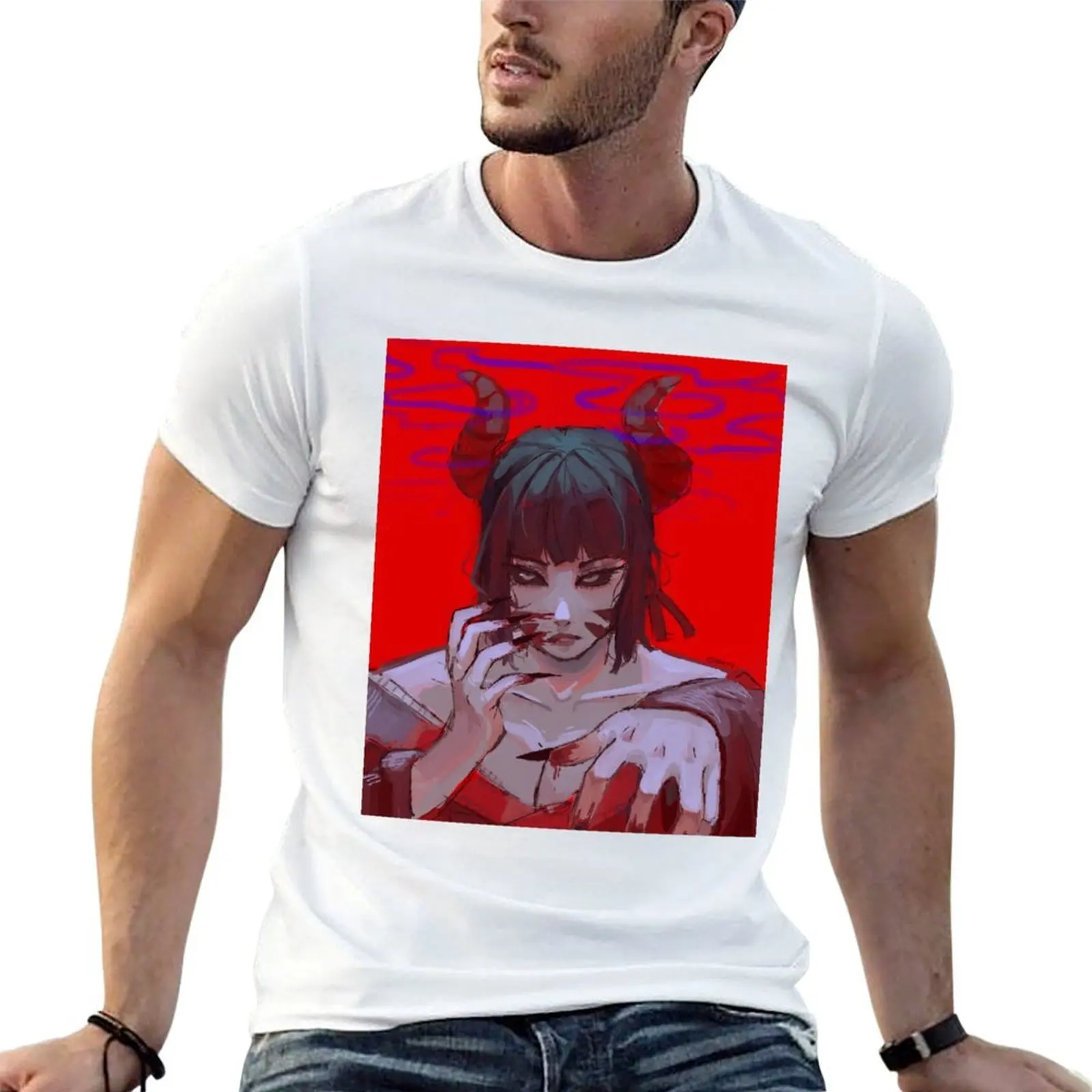 

Футболка с суккубом, мужская футболка из 100% хлопка, персонализированные футболки с аниме, футболка большого размера