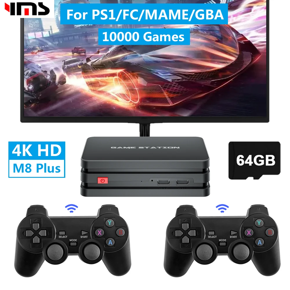 

Video Game Console Quad Core 4K HD Built-in 10000+ Games PS Retro TV Game with Game Controller for PS1/GBA/FC/MAME/GBA/FC/MAME