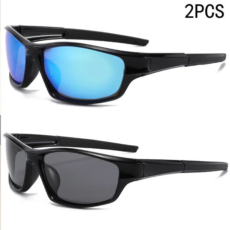 

2PCS New Night Vision Sunglasses Men's Uv Proof Cycling Windproof Fishing Mountain Bike Sunglasses High-end JH3029