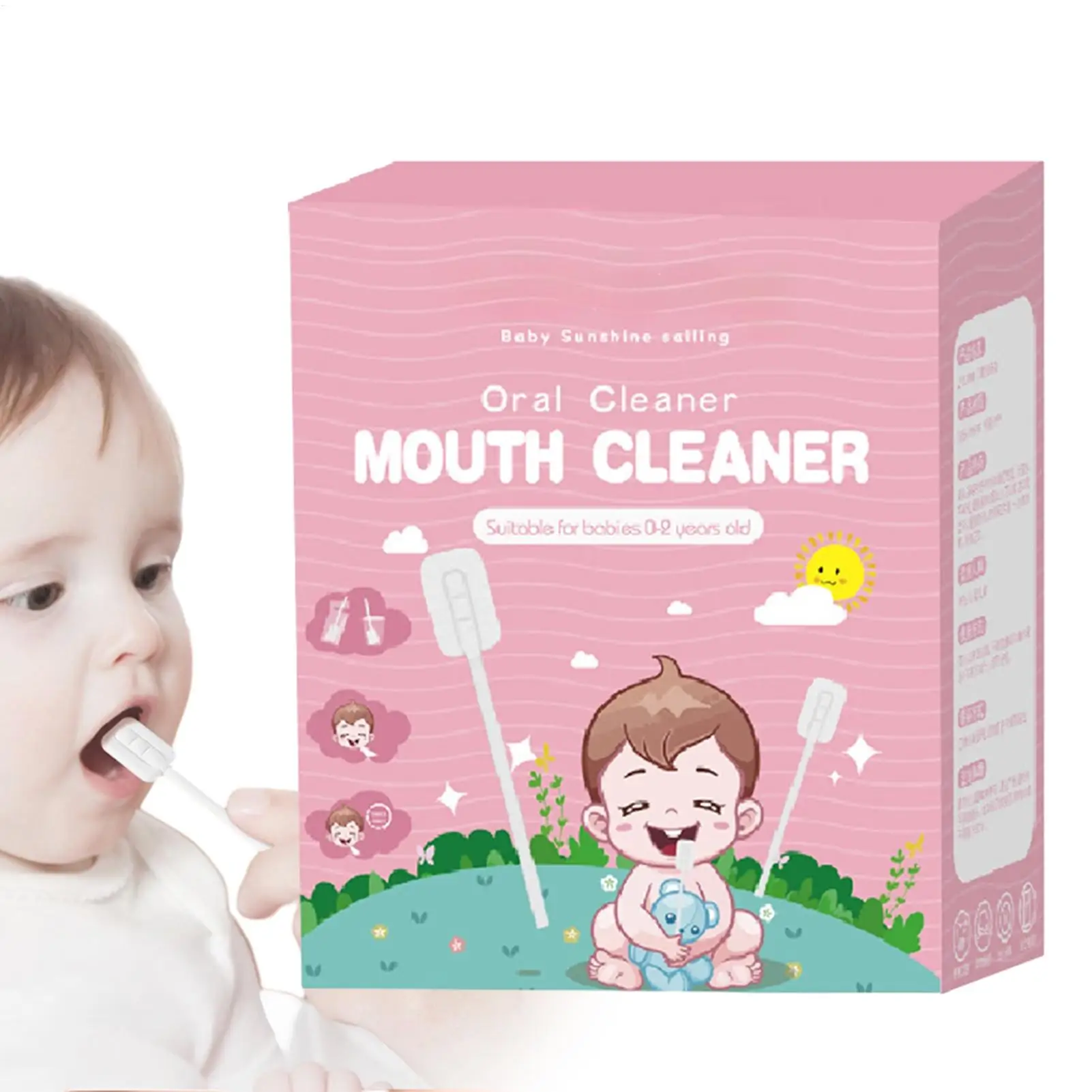 

Портативная зубная щетка, очиститель языка, детский очиститель языка, 30 шт., гибкий одноразовый детский очиститель рта, обезжиренная марля, чистка детского рта