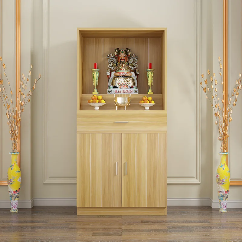 buddha niche altar table cabinet god of wealth statue cabinet worship altar