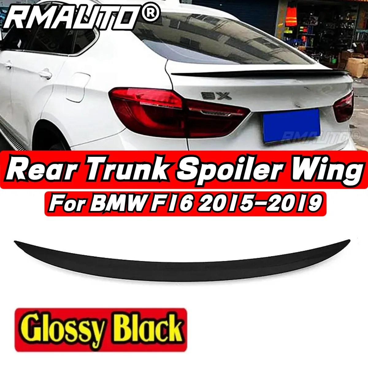 

BMW F16 Car Rear Trunk Spoiler Body Kit Gloss Black MP Style Car Rear Spoiler Wing For BMW X6 F16 2015-2019 Car Accessories