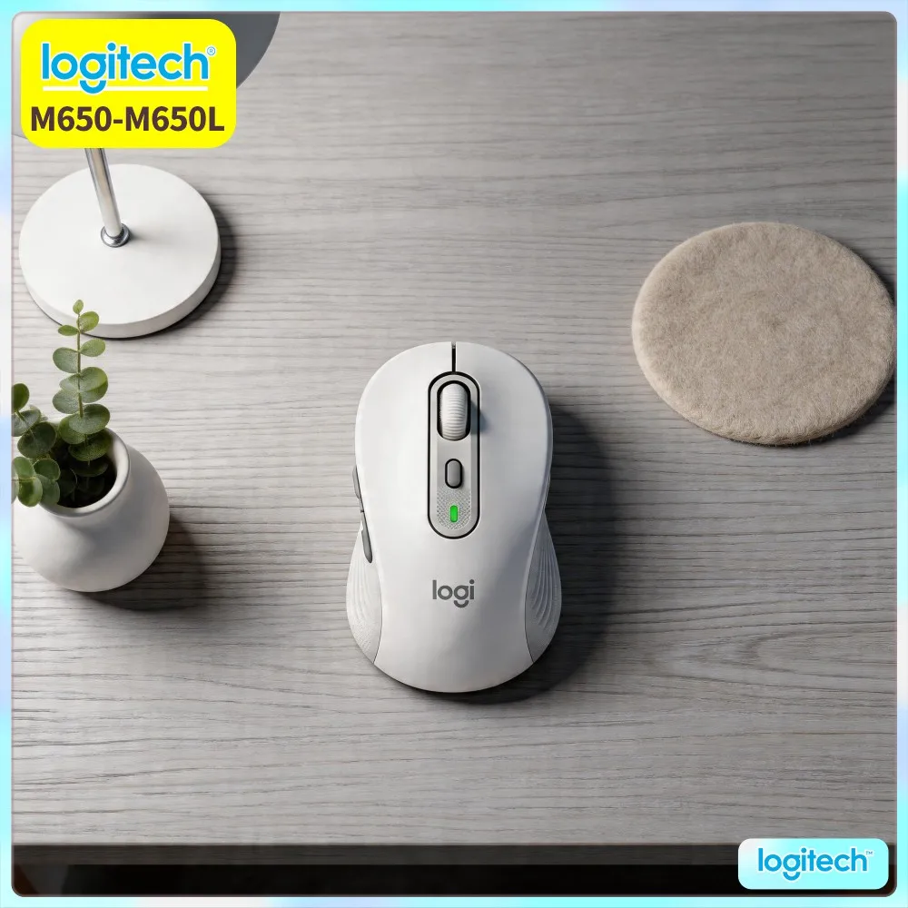 Logitech M650/M650L Ergonomic Mouse - Soft Thumb Rest, Silent Clicks, 20-Month Bluetooth Battery, 10M Stable Range
