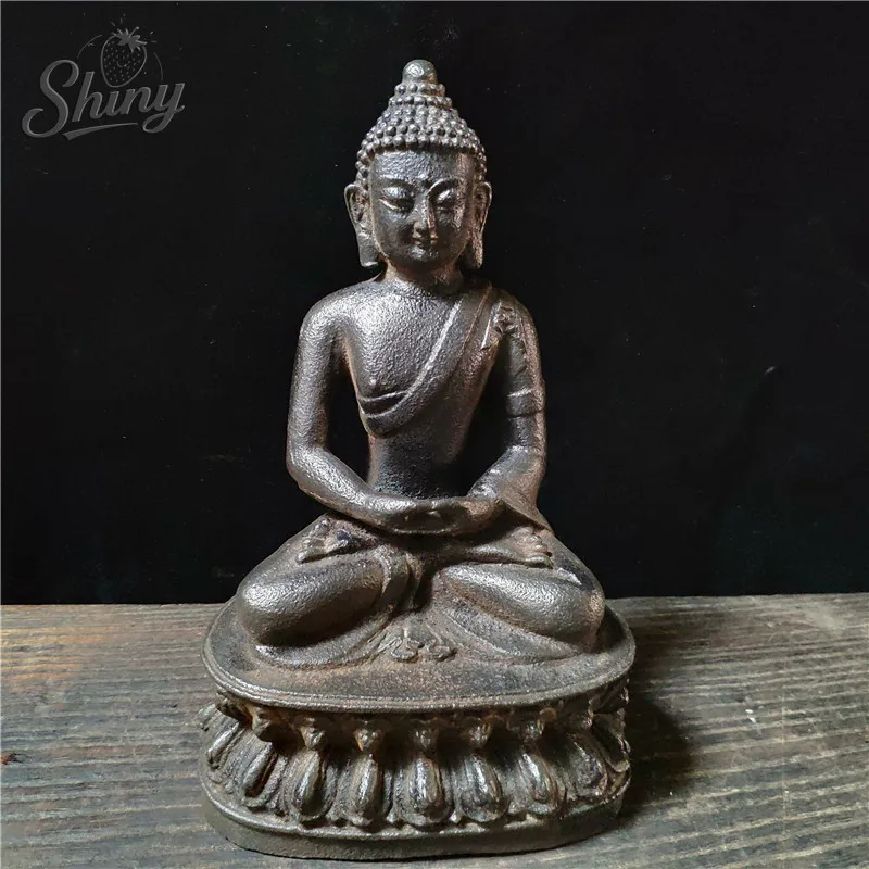 

Antiques and Collectibles Old Iron Buddha Statue Exquisite Workmanship