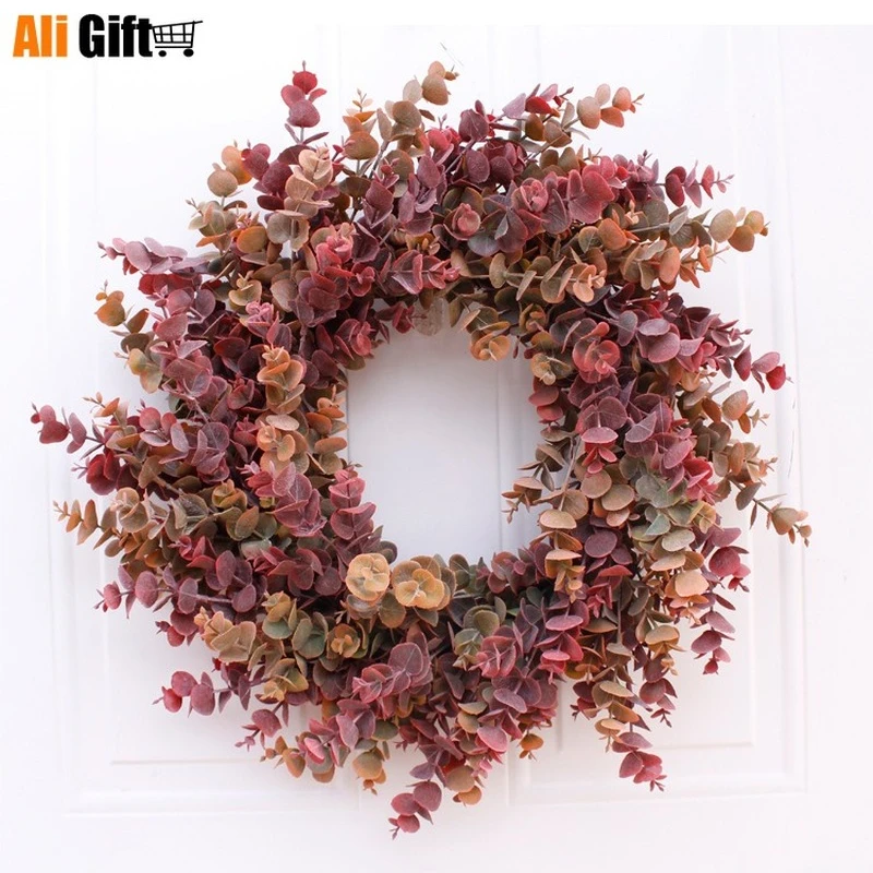 

Soft Eucalyptus Wreaths&Garlands Multicolor 46cm 18inch Ornaments Wall Christmas Decoration Portable Party Front Door Decor Home