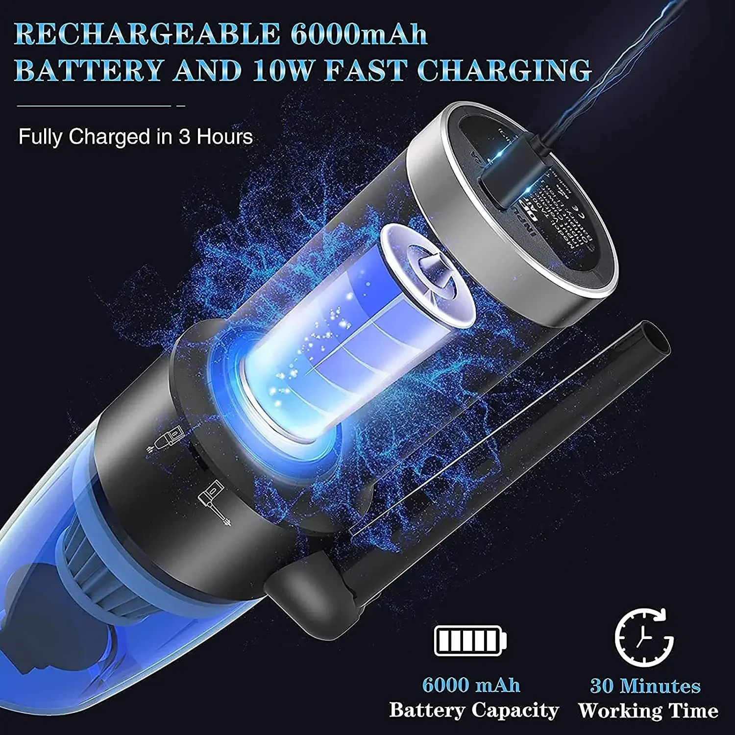 Handheld Vacuum Cleaner Wireless Compressed Air Duster Rechargeabl Cordless Auto Portable For Car Home Computer Keyboard Cleaner