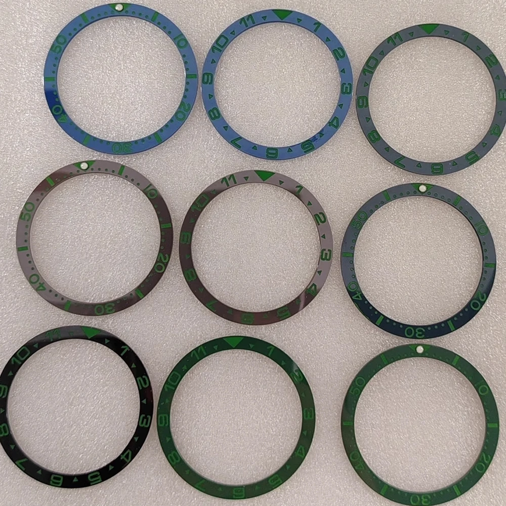 

38mm Flat Fashion Ceramic Watch Bezel Insert Ring Fits SUB Watch Case Watch Ring Replacement Ceramic Bezel Accessories Parts