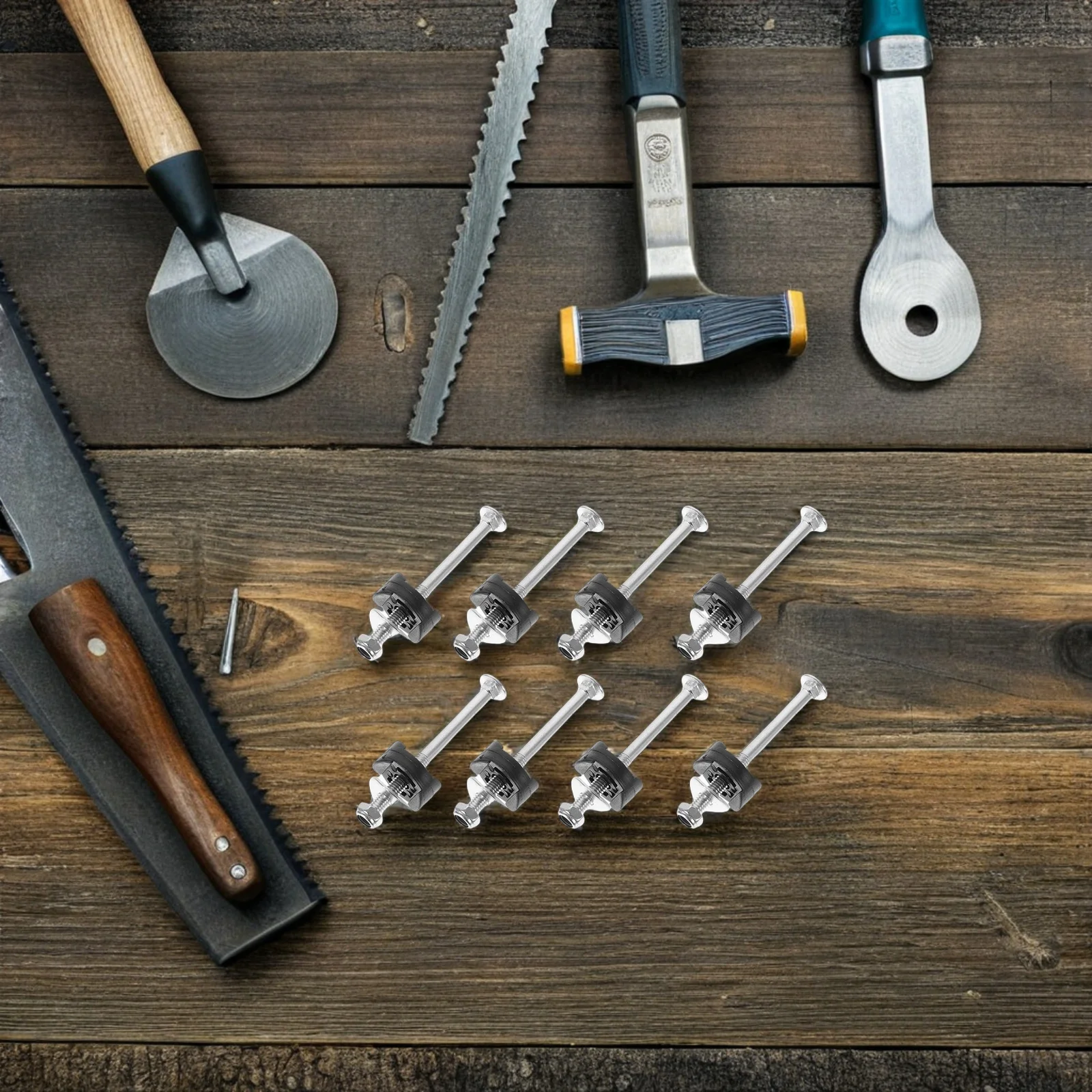 

8 set 8 Sets Galvanized Steel Trampoline Screws Kit Sturdy Fixation Hardware for Kids Outdoor Jumping Safety Durable