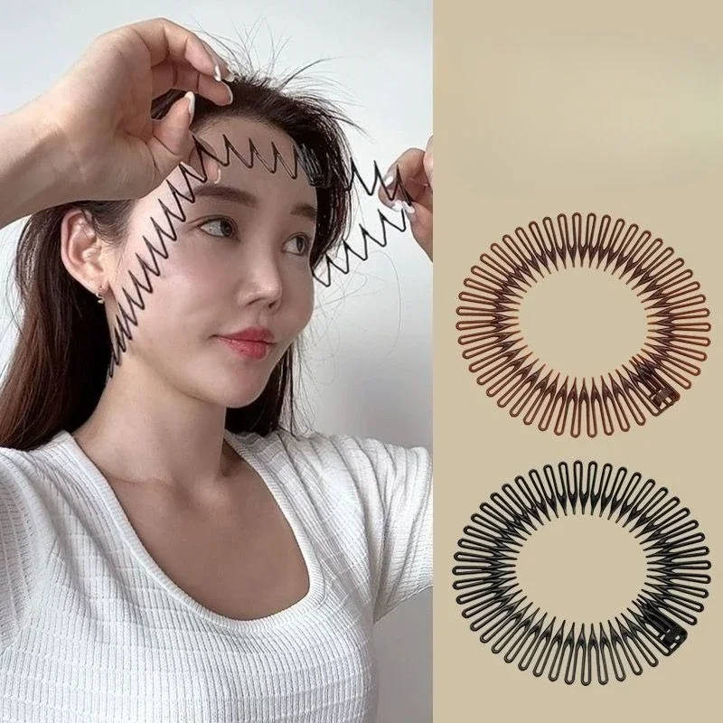 6Pcs Women Invisible Broken Hair Hairpin Adult Full Circle Stretch Flexible Comb Teeth Headband Hair Hoop Styling Accessories