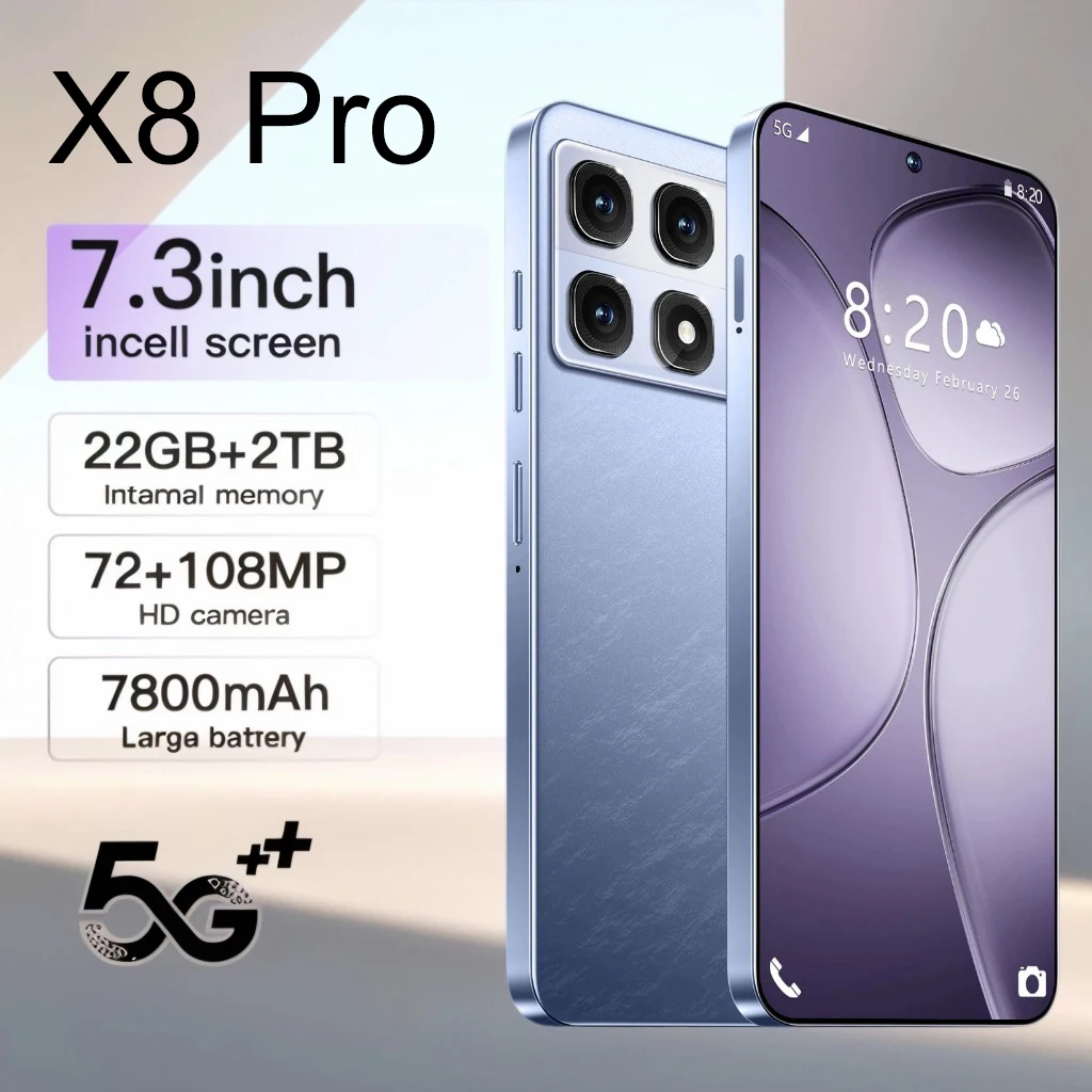 

X8 Pro NEW HOT 2025 original intelligent 5G dual card dual standby Android 14 system global version 8000mAh battery