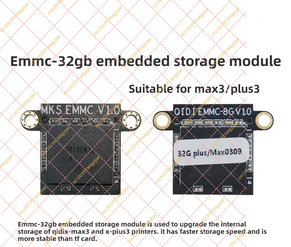 EMMC-32GB Embedded Storage Module for QIDI, Replacement Part Compatible with Max3/Plus3 3D Printer