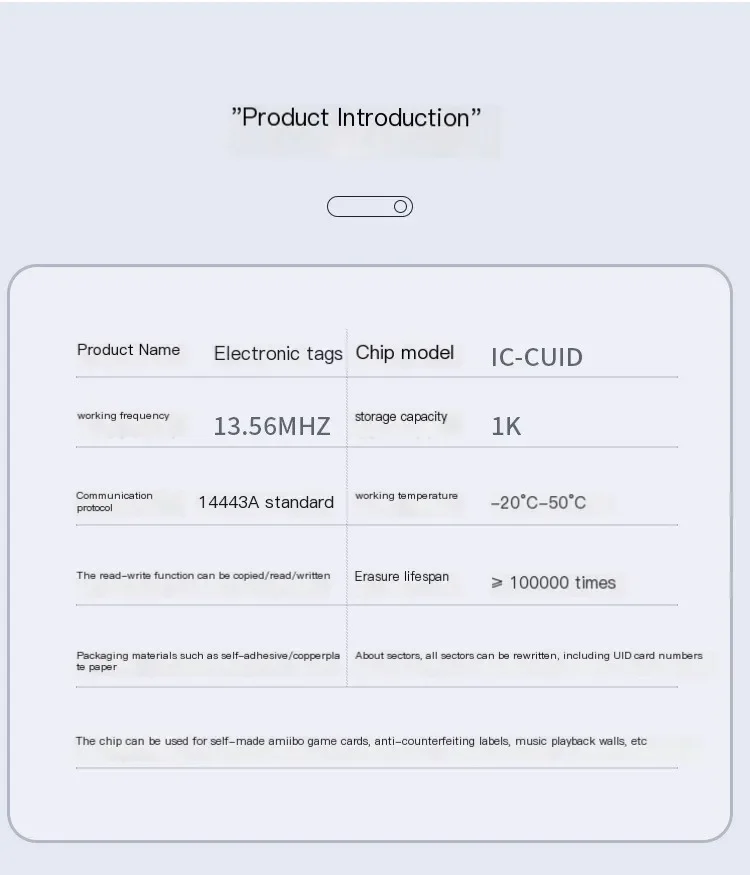 13.56 mhz CUID modificabile S50 1K RFID Adesivo Wet Inlay Tag NFC Settore 0 Blocco 0 UID Riscrivibile Carta di prossimità Copia Badge Clone