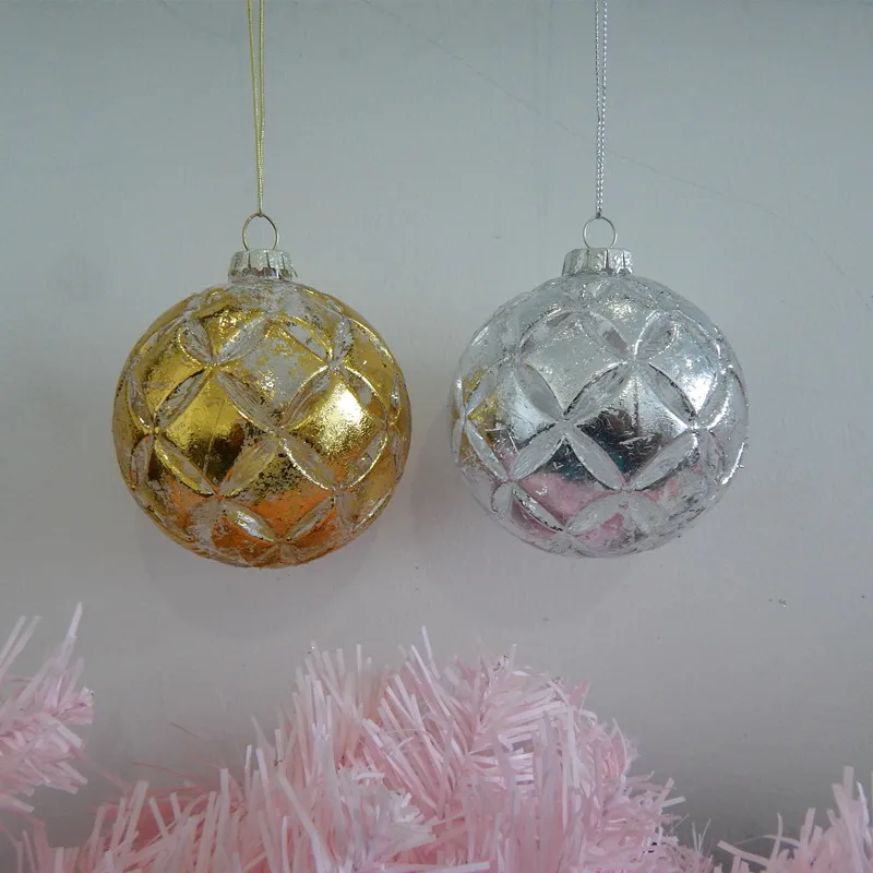 8pcs/pack Diameter=8cm Different Color Painting Transparent Glass Ball Christmas Day Hanging Ornament Decorative Handmade