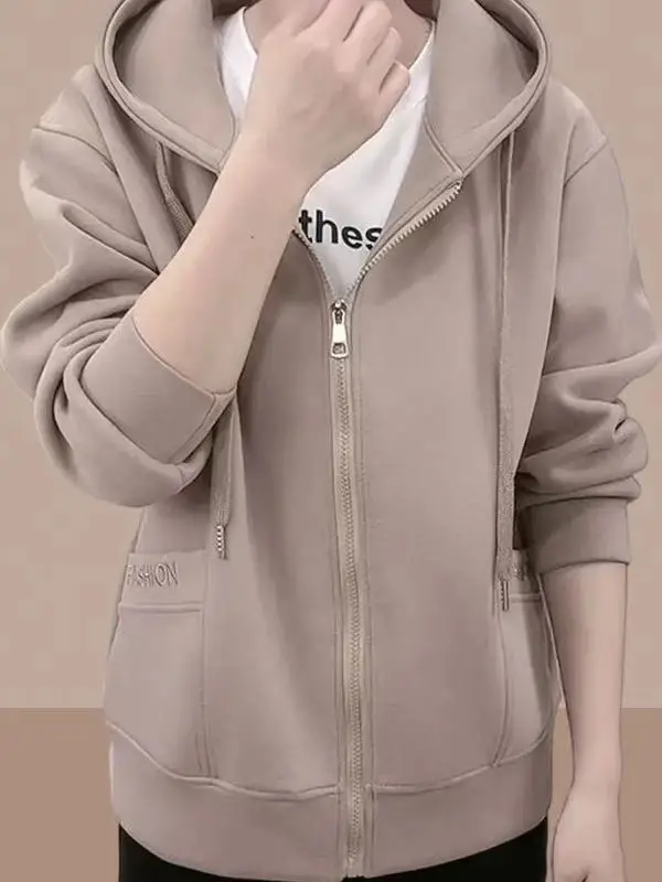 

Женская толстовка с капюшоном большого размера Jaet, осень-зима, новая мода, тяжелый дизайн, универсальный открытый кардиган, топ, корейский свободный крой